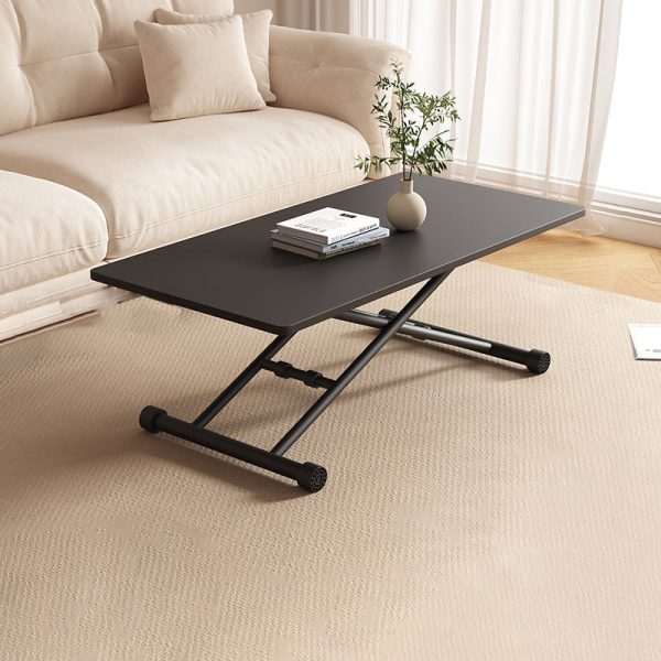 Modern Minimalist Foldable Rectangular Faux Panel Metal Coffee Table For Living Room - Image 20