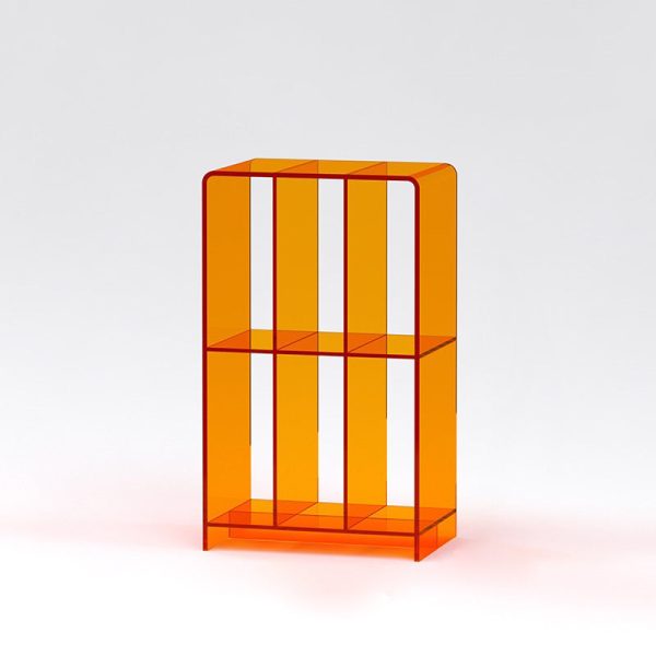 Modern Minimalist Rectangular Acrylic Bookshelf 2-Tier For Living Room - Image 9