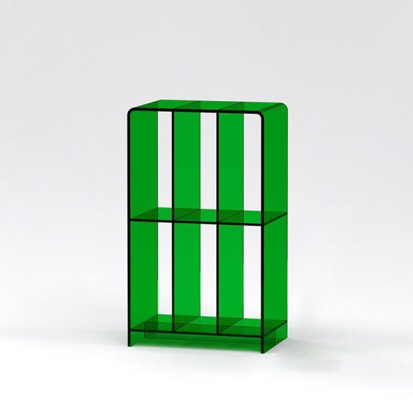 Modern Minimalist Rectangular Acrylic Bookshelf 2-Tier For Living Room - Image 11