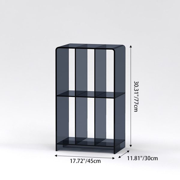 Modern Minimalist Rectangular Acrylic Bookshelf 2-Tier For Living Room - Image 4