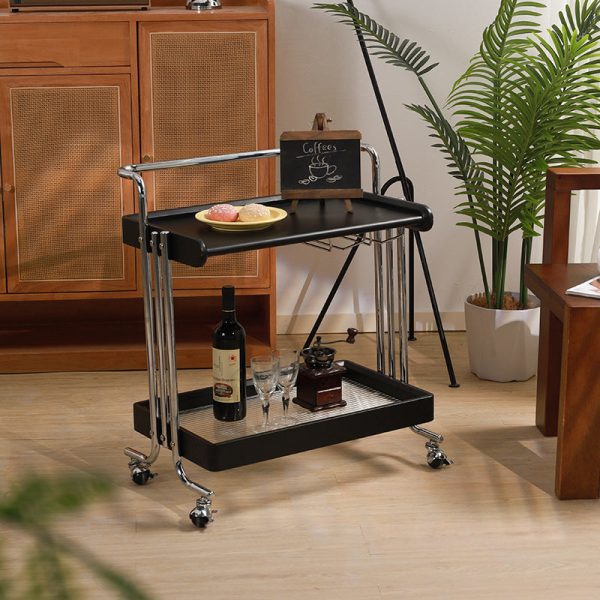 Modern Mid-Century Removable Rectangular Rubberwood Metal Frame Glass End Table 2-Tier For Living Room - Image 3