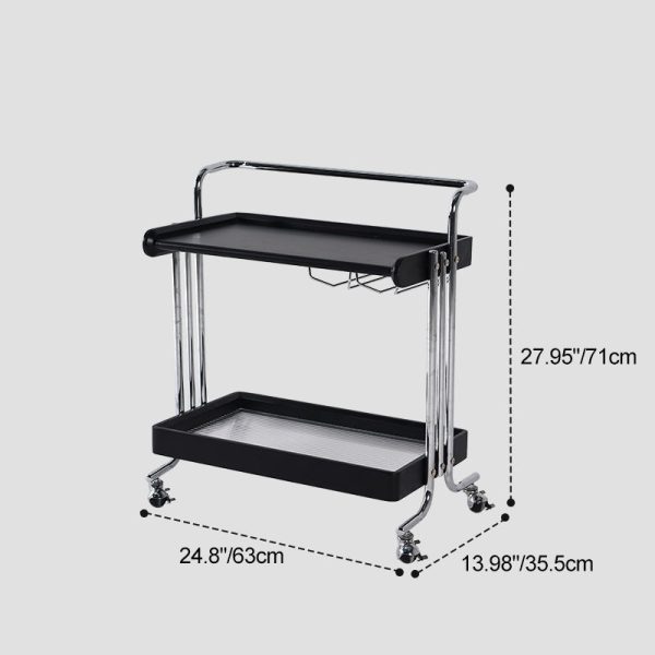 Modern Mid-Century Removable Rectangular Rubberwood Metal Frame Glass End Table 2-Tier For Living Room - Image 4