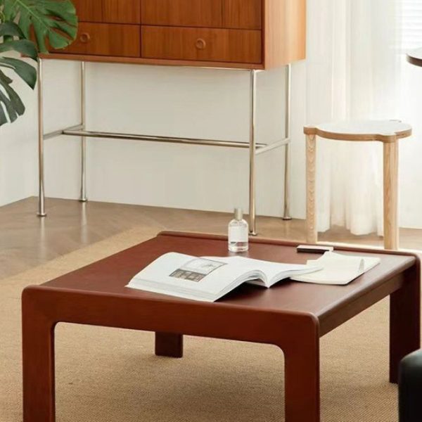 Traditional Chinese Square Solid Wood Coffee Table For Living Room - Image 7