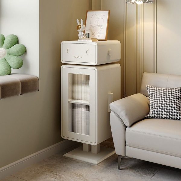 Contemporary Creative Robot Medium Density Fiberboard Metal Nightstand 1-Drawer For Bedroom - Image 11