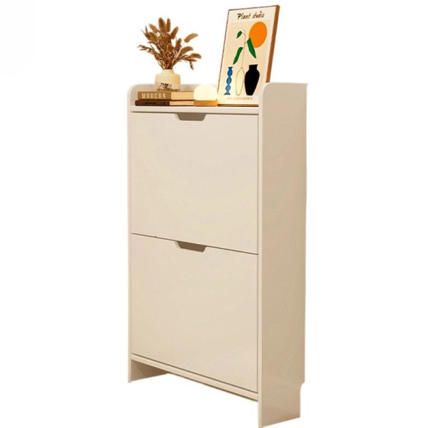 Modern Minimalist Rectangular MDF Metal Shoe Storage 2/3 Drawer Tipping Bucket For Entryways - Image 22