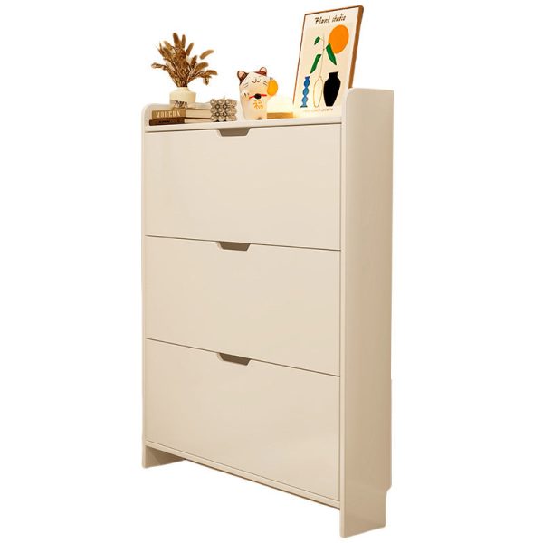 Modern Minimalist Rectangular MDF Metal Shoe Storage 2/3 Drawer Tipping Bucket For Entryways - Image 21