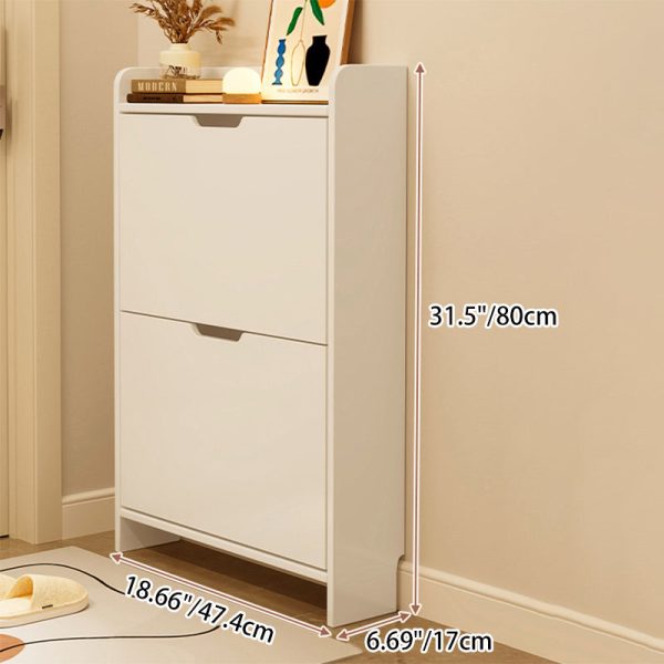 Modern Minimalist Rectangular MDF Metal Shoe Storage 2/3 Drawer Tipping Bucket For Entryways - Image 8