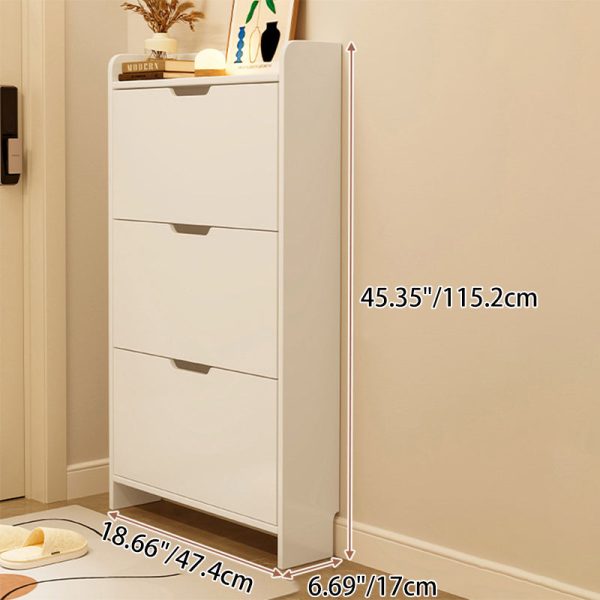 Modern Minimalist Rectangular MDF Metal Shoe Storage 2/3 Drawer Tipping Bucket For Entryways - Image 9