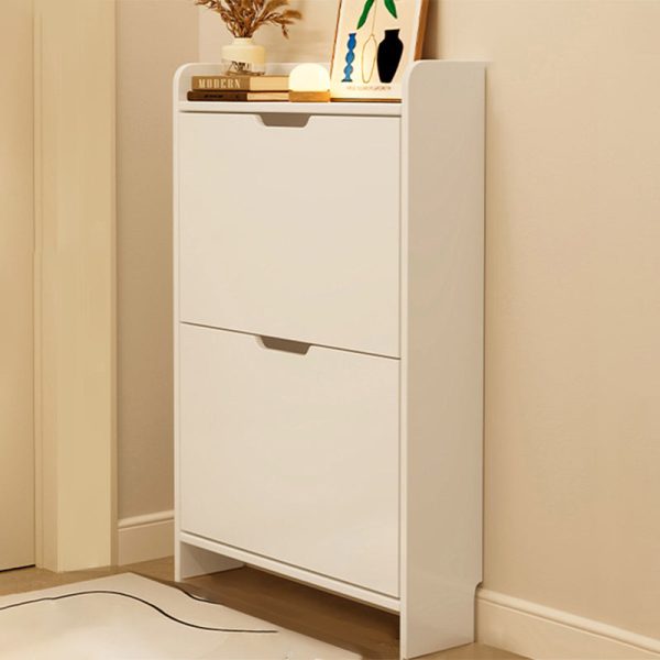 Modern Minimalist Rectangular MDF Metal Shoe Storage 2/3 Drawer Tipping Bucket For Entryways - Image 4