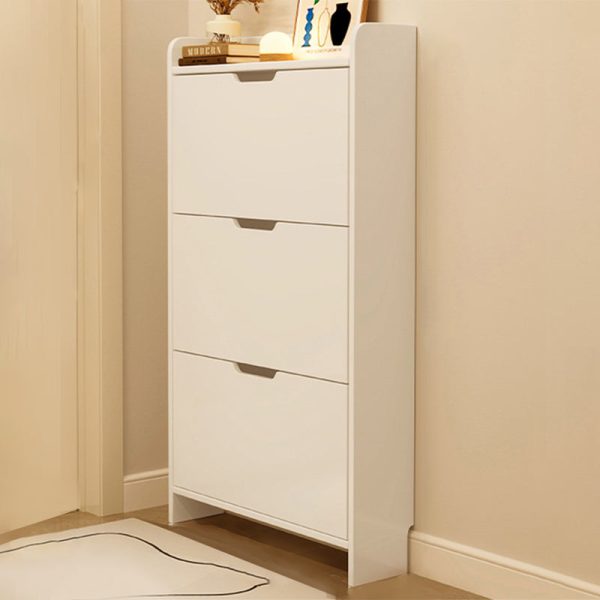 Modern Minimalist Rectangular MDF Metal Shoe Storage 2/3 Drawer Tipping Bucket For Entryways - Image 2