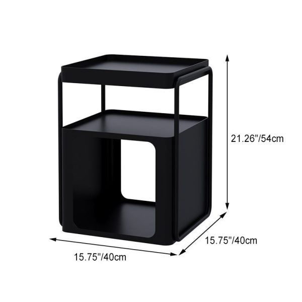 Contemporary Nordic Square Iron End Table Movable 3-Tier For Living Room - Image 6