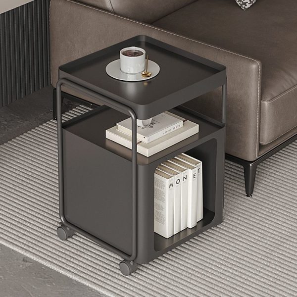 Contemporary Nordic Square Iron End Table Movable 3-Tier For Living Room - Image 5