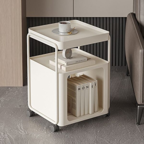 Contemporary Nordic Square Iron End Table Movable 3-Tier For Living Room - Image 11