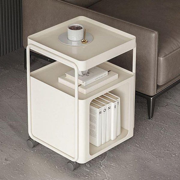 Contemporary Nordic Square Iron End Table Movable 3-Tier For Living Room - Image 9