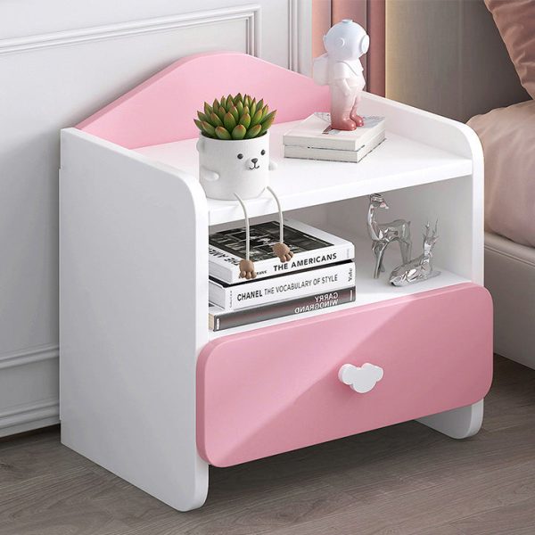 Modern Simplicity Kids Plate Rectangular Cloud Handle Nightstand 1/2 Drawer For Bedside - Image 2