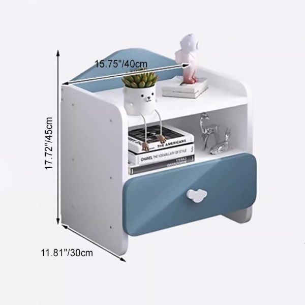 Modern Simplicity Kids Plate Rectangular Cloud Handle Nightstand 1/2 Drawer For Bedside - Image 7