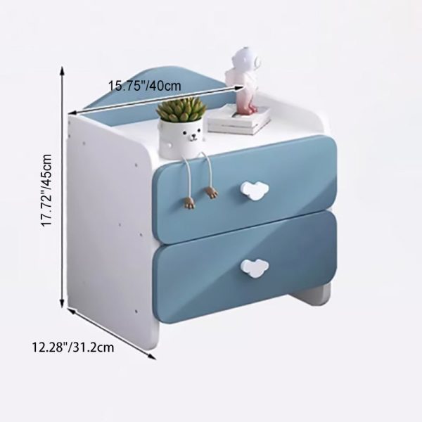 Modern Simplicity Kids Plate Rectangular Cloud Handle Nightstand 1/2 Drawer For Bedside - Image 8
