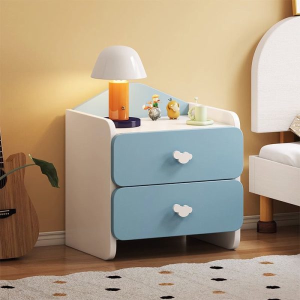 Modern Simplicity Kids Plate Rectangular Cloud Handle Nightstand 1/2 Drawer For Bedside - Image 6