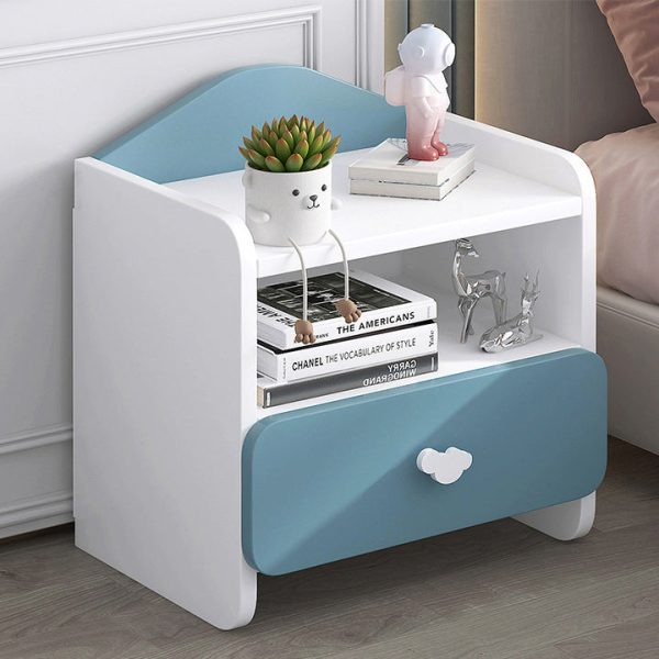 Modern Simplicity Kids Plate Rectangular Cloud Handle Nightstand 1/2 Drawer For Bedside - Image 3