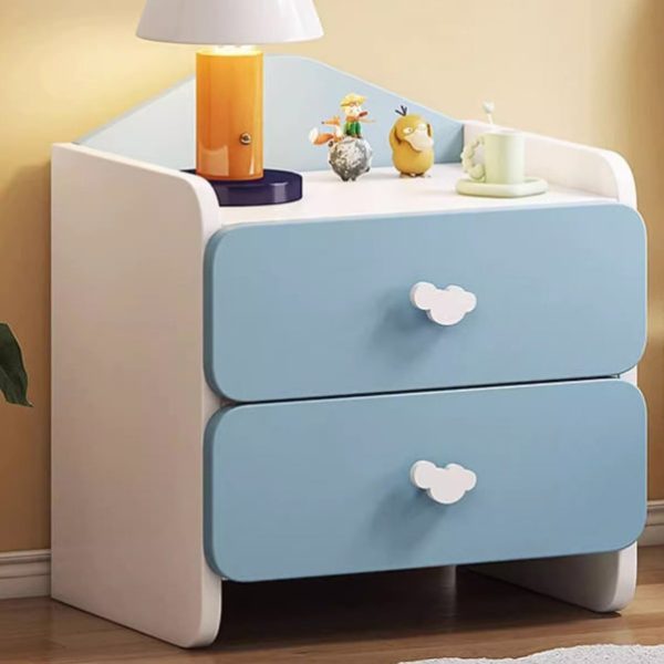 Modern Simplicity Kids Plate Rectangular Cloud Handle Nightstand 1/2 Drawer For Bedside - Image 13