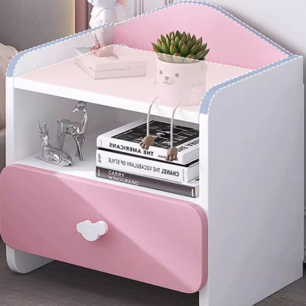 Modern Simplicity Kids Plate Rectangular Cloud Handle Nightstand 1/2 Drawer For Bedside - Image 12