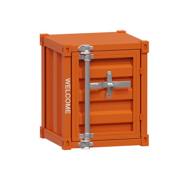 Contemporary Industrial Iron Cuboid Container End Table 2-Tier Storage For Bedroom - Image 13
