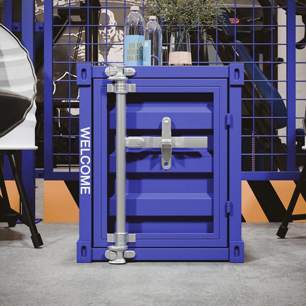 Contemporary Industrial Iron Cuboid Container End Table 2-Tier Storage For Bedroom - Image 3