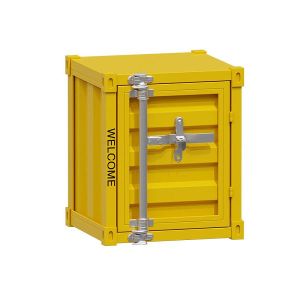 Contemporary Industrial Iron Cuboid Container End Table 2-Tier Storage For Bedroom - Image 18