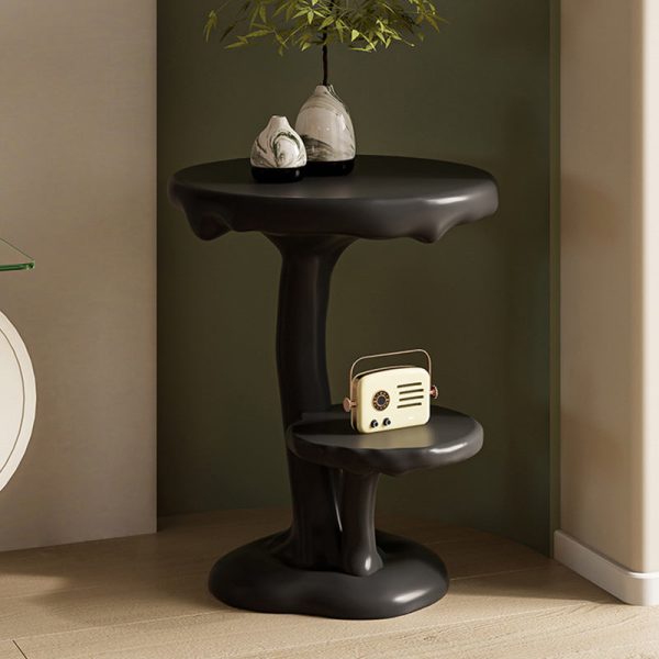 Contemporary Creative FRP Mushroom Round End Table 2-Tier For Living Room - Image 14