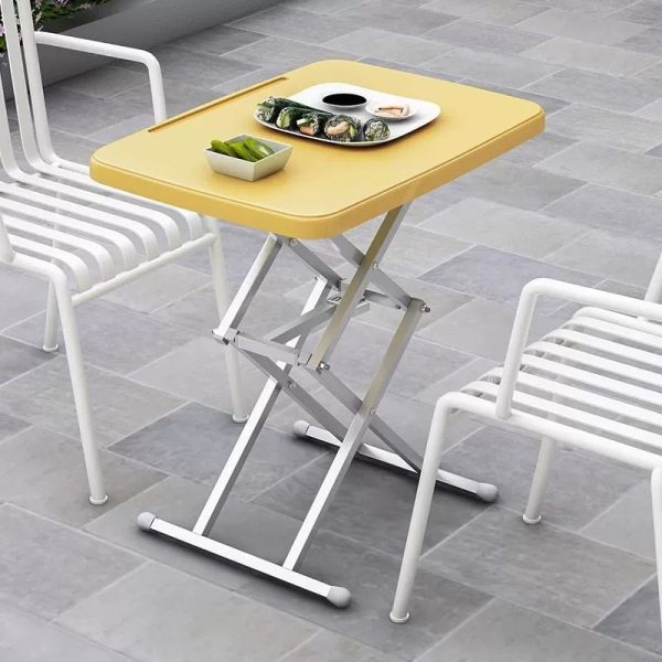 Modern Simplicity PE Steel Rectangular Liftable Folding Desks 1-Pen Slot For Home Office - Image 2