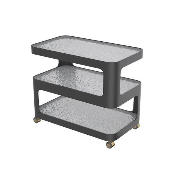 Contemporary Nordic Reinforced Glass Iron Rectangular End Table 3-Tier Movable For Living Room - Image 14