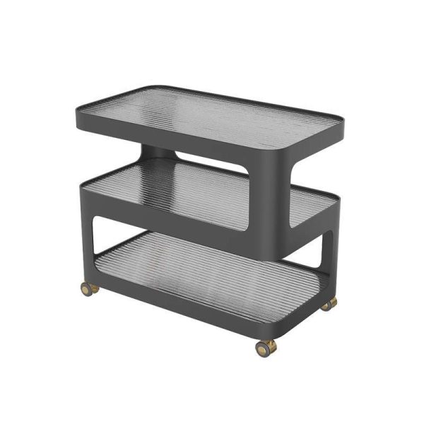 Contemporary Nordic Reinforced Glass Iron Rectangular End Table 3-Tier Movable For Living Room - Image 15