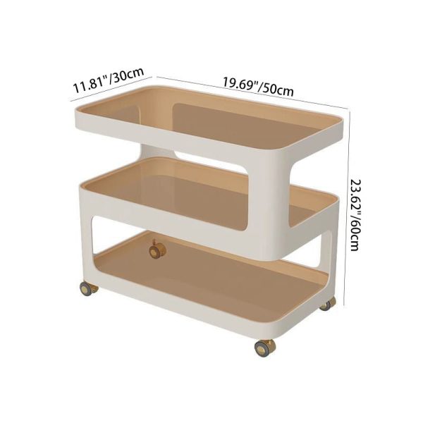 Contemporary Nordic Reinforced Glass Iron Rectangular End Table 3-Tier Movable For Living Room - Image 7