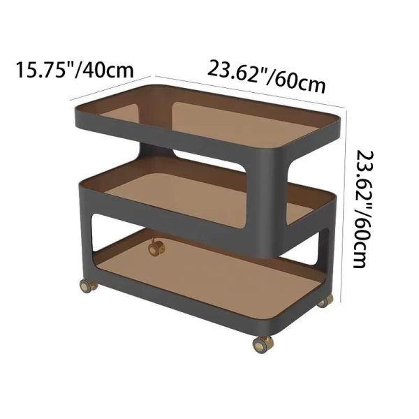 Contemporary Nordic Reinforced Glass Iron Rectangular End Table 3-Tier Movable For Living Room - Image 8