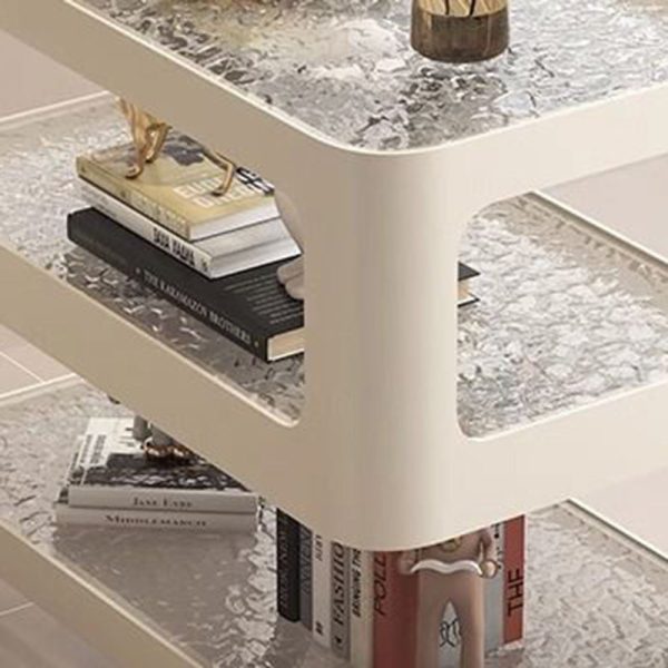 Contemporary Nordic Reinforced Glass Iron Rectangular End Table 3-Tier Movable For Living Room - Image 9