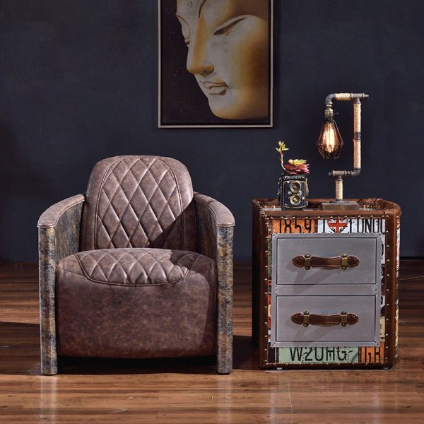 Traditional Vintage Wood Leather Cubic Book-Shape Side Table 2-Drawer For Living Room - Image 5