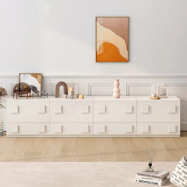 Contemporary Nordic Wood Plate Hardware Rectangular Square Handle Freely Combinable Side Table 1-Cabinet For Bedroom - Image 6