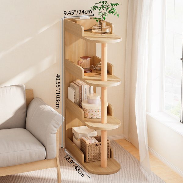 Modern Minimalist MDF Pine Wood Oval Side Table Storage Rack 3/4 Tier For Living Room - Image 10