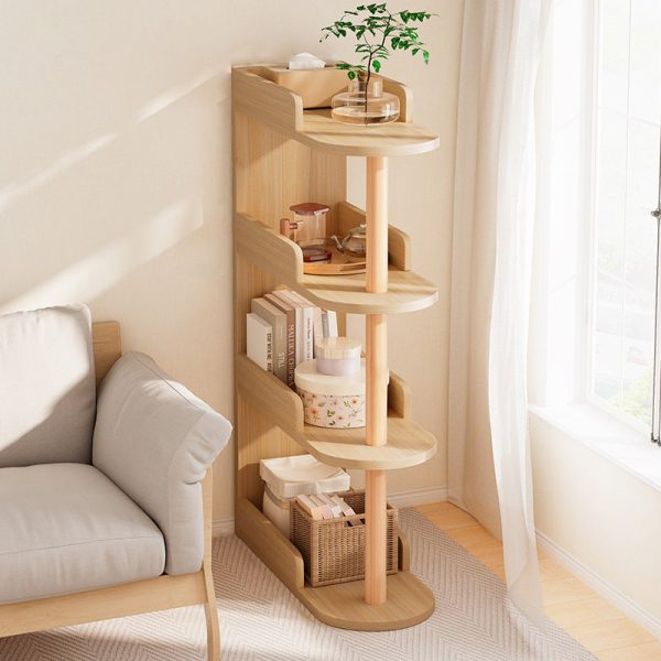 Modern Minimalist MDF Pine Wood Oval Side Table Storage Rack 3/4 Tier For Living Room - Image 17
