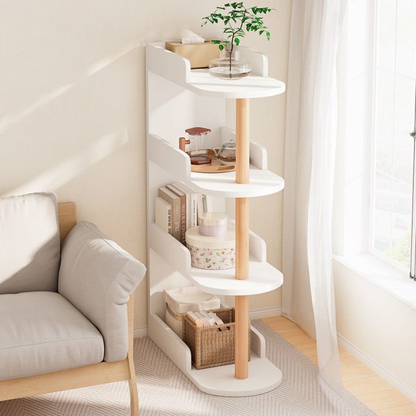 Modern Minimalist MDF Pine Wood Oval Side Table Storage Rack 3/4 Tier For Living Room - Image 7