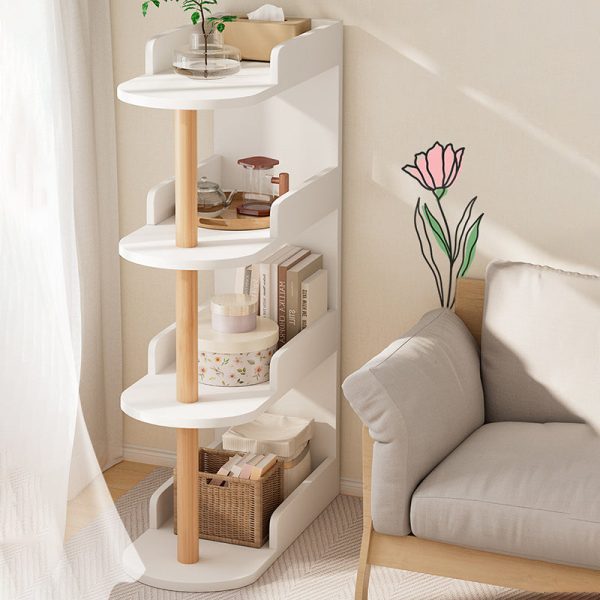 Modern Minimalist MDF Pine Wood Oval Side Table Storage Rack 3/4 Tier For Living Room - Image 16