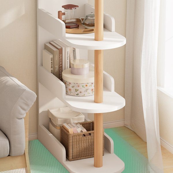 Modern Minimalist MDF Pine Wood Oval Side Table Storage Rack 3/4 Tier For Living Room - Image 15