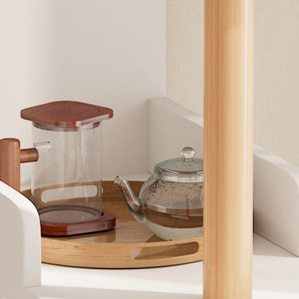 Modern Minimalist MDF Pine Wood Oval Side Table Storage Rack 3/4 Tier For Living Room - Image 13