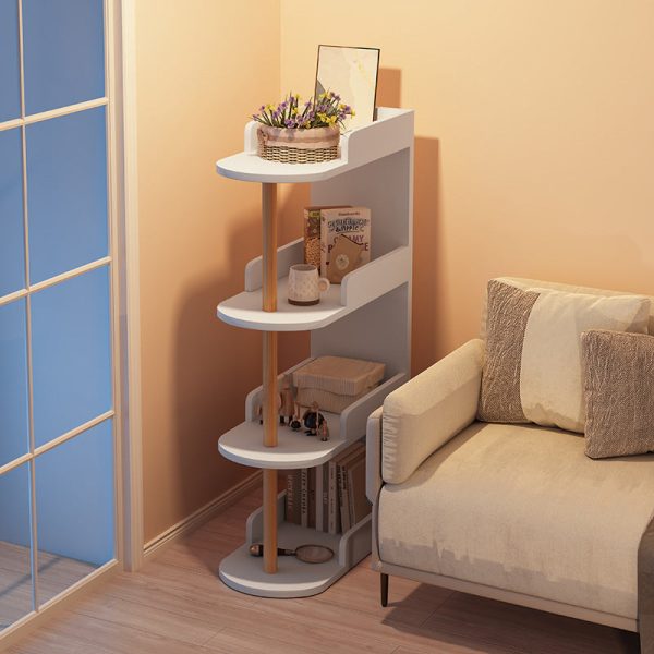 Modern Minimalist MDF Pine Wood Oval Side Table Storage Rack 3/4 Tier For Living Room - Image 18