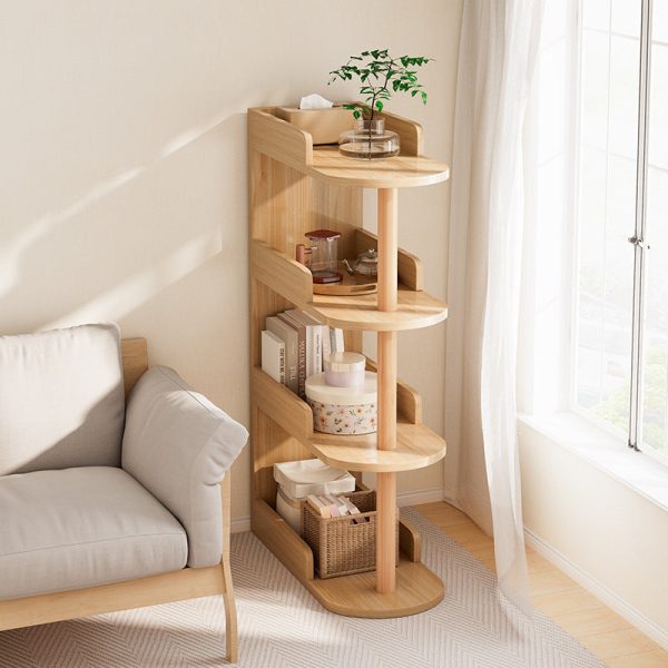 Modern Minimalist MDF Pine Wood Oval Side Table Storage Rack 3/4 Tier For Living Room - Image 19