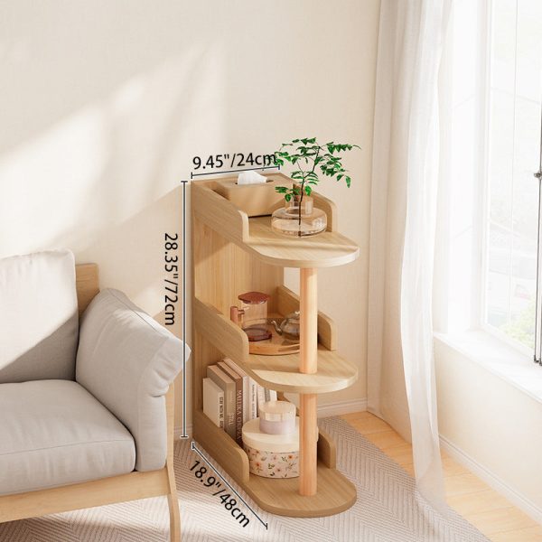 Modern Minimalist MDF Pine Wood Oval Side Table Storage Rack 3/4 Tier For Living Room - Image 8