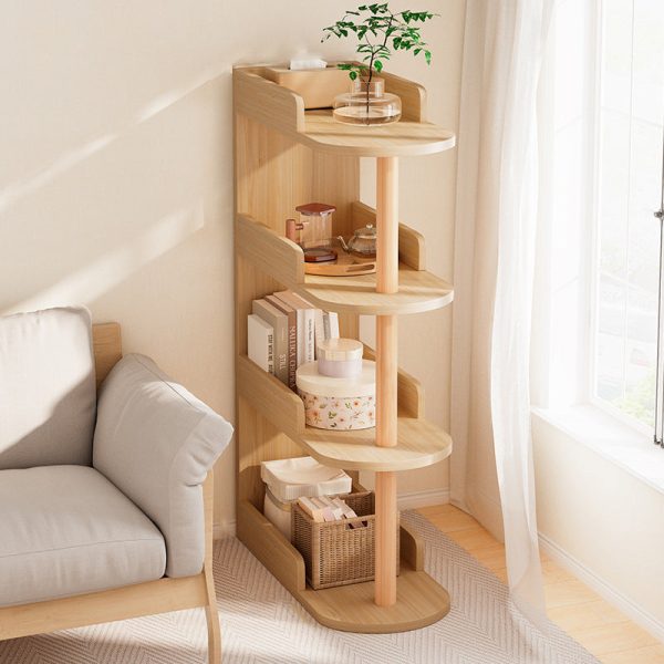 Modern Minimalist MDF Pine Wood Oval Side Table Storage Rack 3/4 Tier For Living Room - Image 5