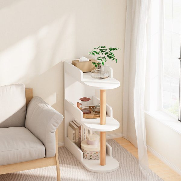 Modern Minimalist MDF Pine Wood Oval Side Table Storage Rack 3/4 Tier For Living Room - Image 6