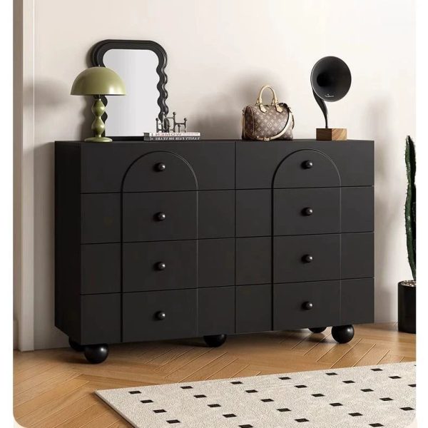 Modern Minimalist Plate Rectangular Sphere Leg Nightstand 4/6/8 Drawer For Bedroom - Image 16