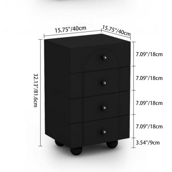 Modern Minimalist Plate Rectangular Sphere Leg Nightstand 4/6/8 Drawer For Bedroom - Image 9